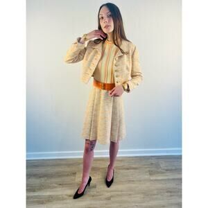 Vintage Orange 3 piece Dress and Jacket Set